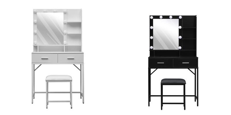 Custom MDF dressing table with modular design, optional mirror/shelves, and multi-finish choices for personalized bedrooms.