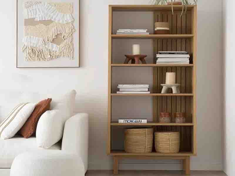 Modular white MDF shelf system with reinforced brackets for flexible storage