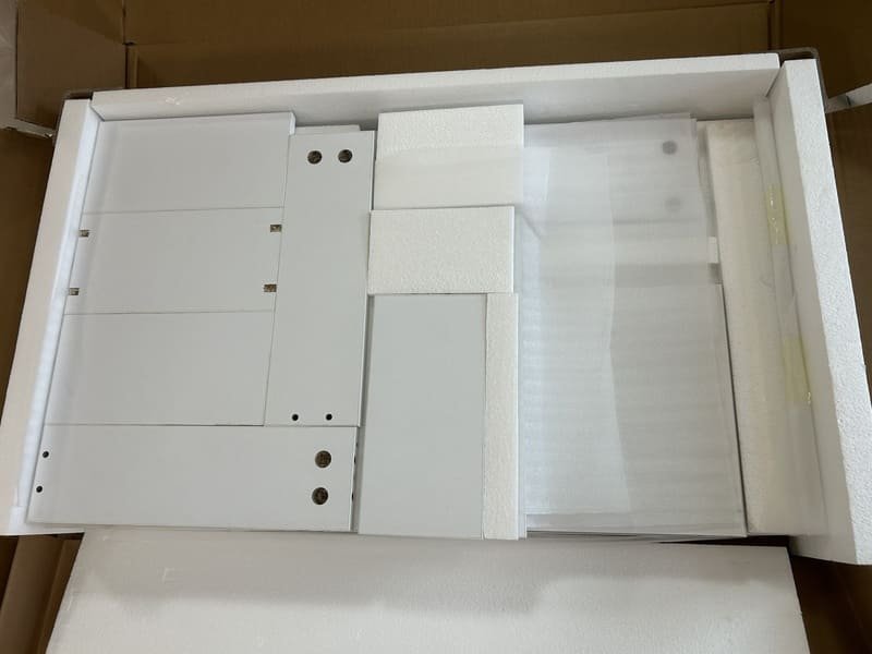 Durable MDF furniture packaging with protective materials for shipping and storage efficiency.
