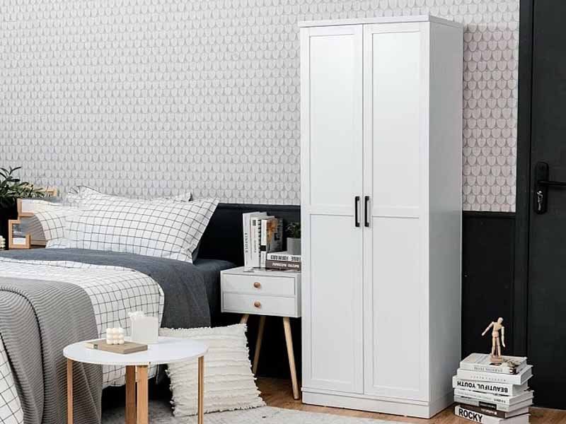 MDF wardrobe structure showcasing durable construction and enhanced stability for bedroom storage.