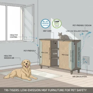 Is Low-Emission MDF Safe for Pets? diagram