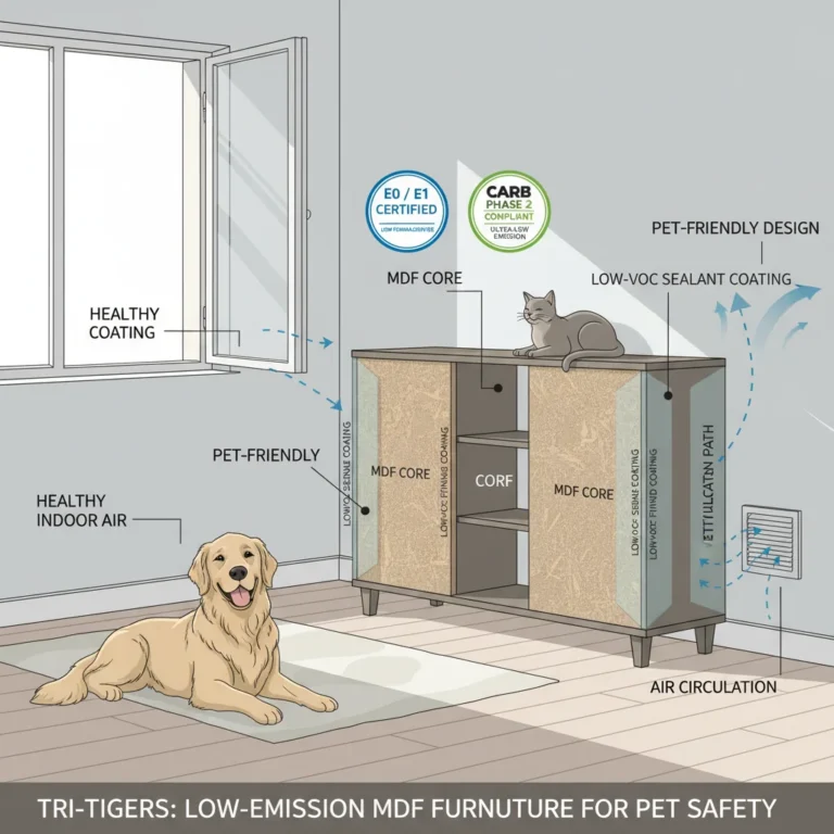 Is Low-Emission MDF Safe for Pets? diagram