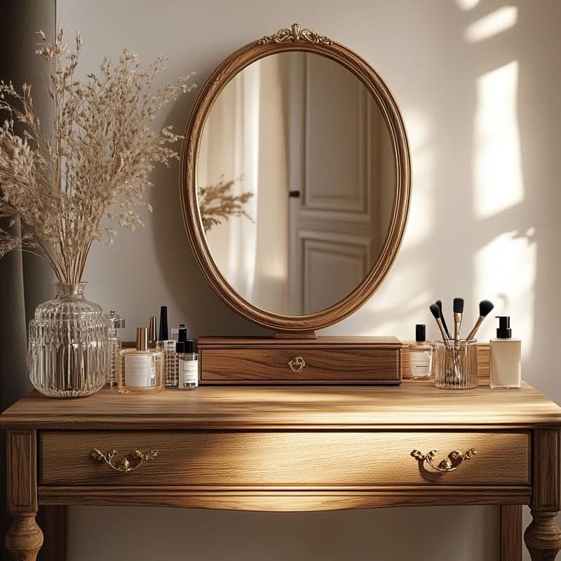 Oak Wood Dressing Table_2