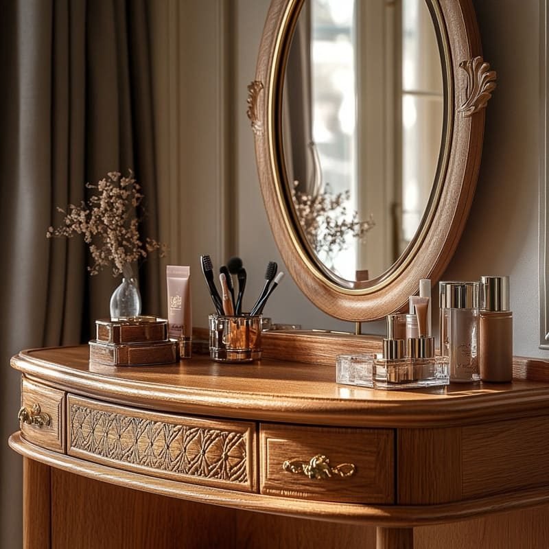 Oak Wood Dressing Table_3